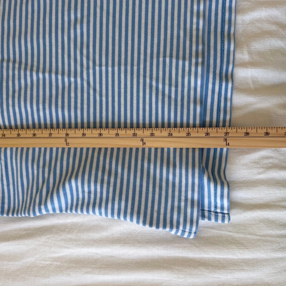 Polo Ralph Lauren Blue Striped Short Sleeve Distressed Polo Shirt Size‎ M